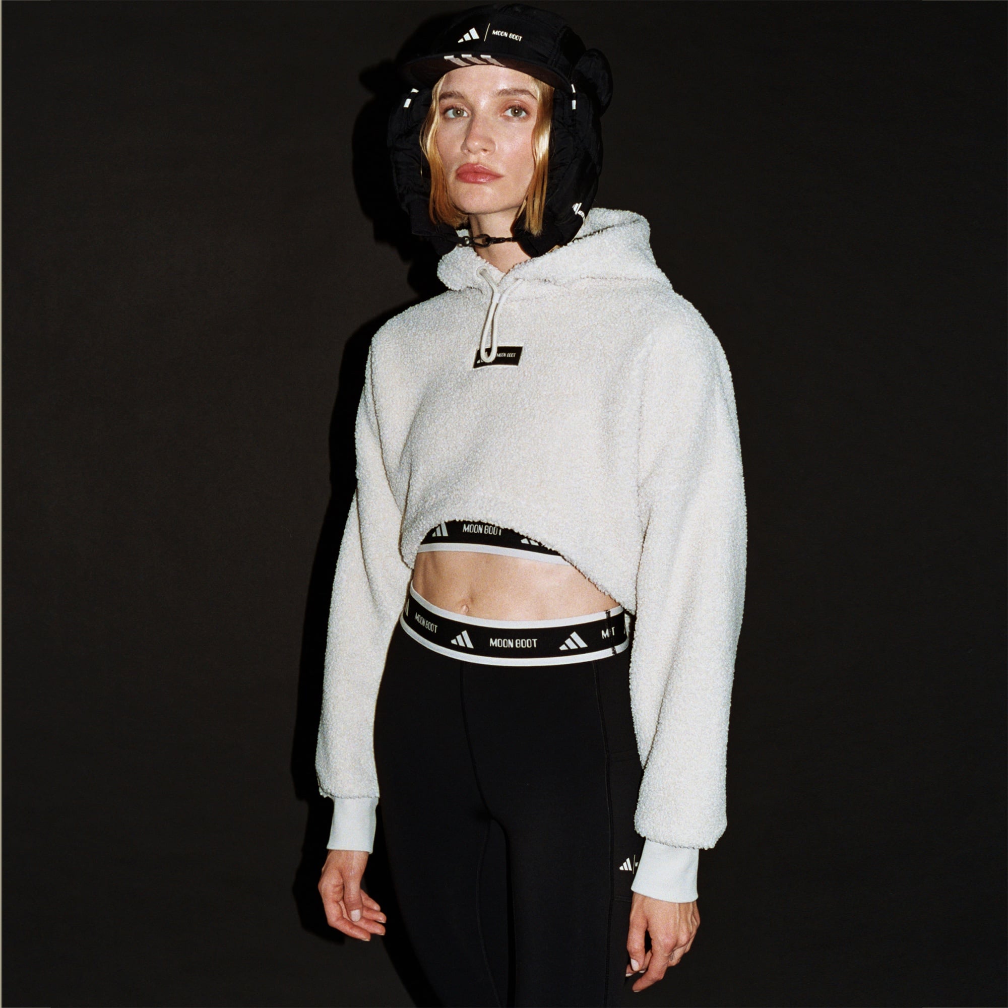 adidas X Moon Boot Cropped Kadın Bej Hoodie