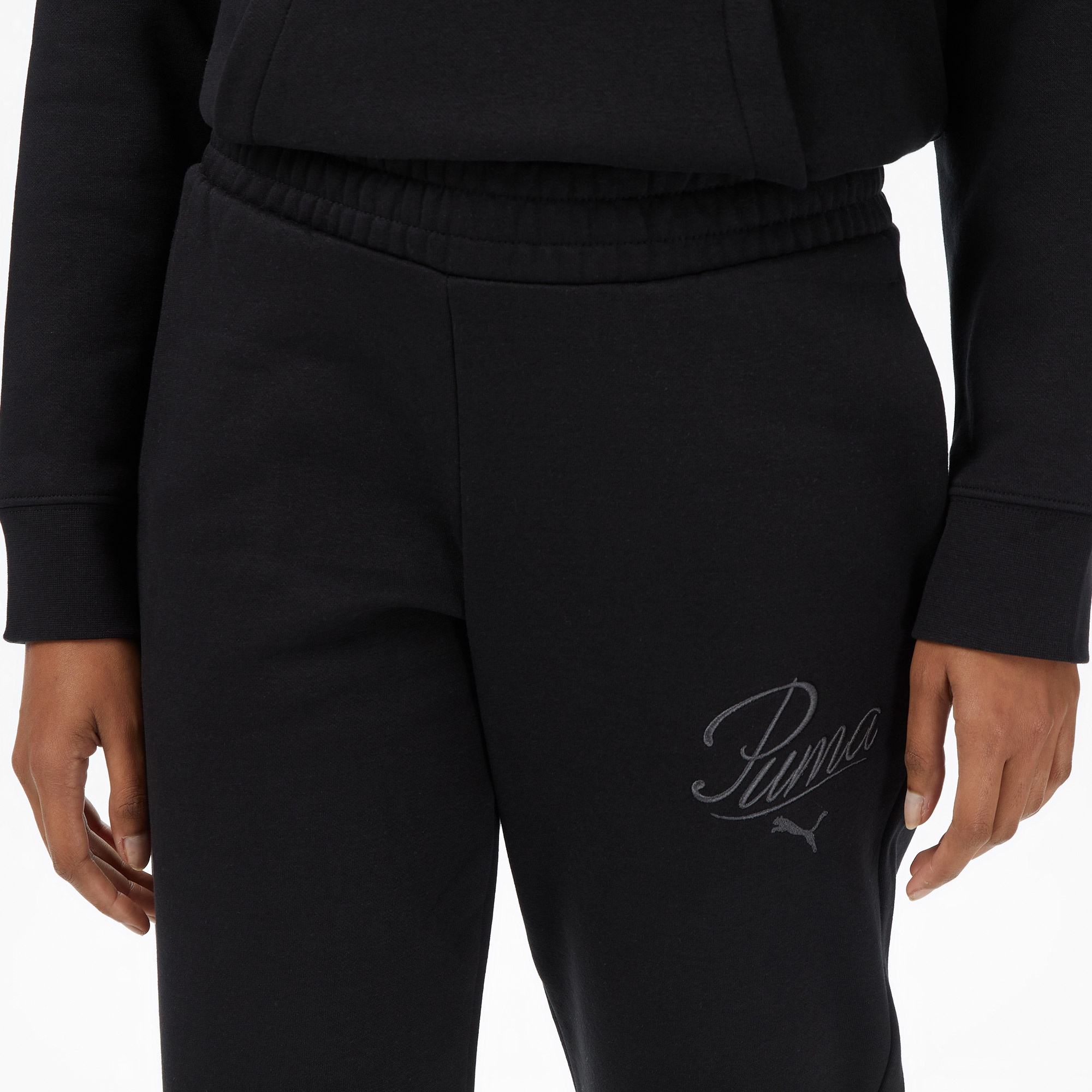 Puma Ess Scrıpt Sweat Kadın Siyah Pantolon