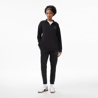  Puma Ess Scrıpt Half-Zip Crew Kadın Siyah Sweatshirt