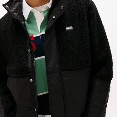  Tommy Jeans Essential Mix Teddy Erkek Siyah Ceket