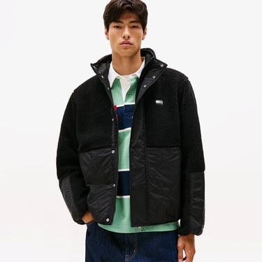  Tommy Jeans Essential Mix Teddy Erkek Siyah Ceket