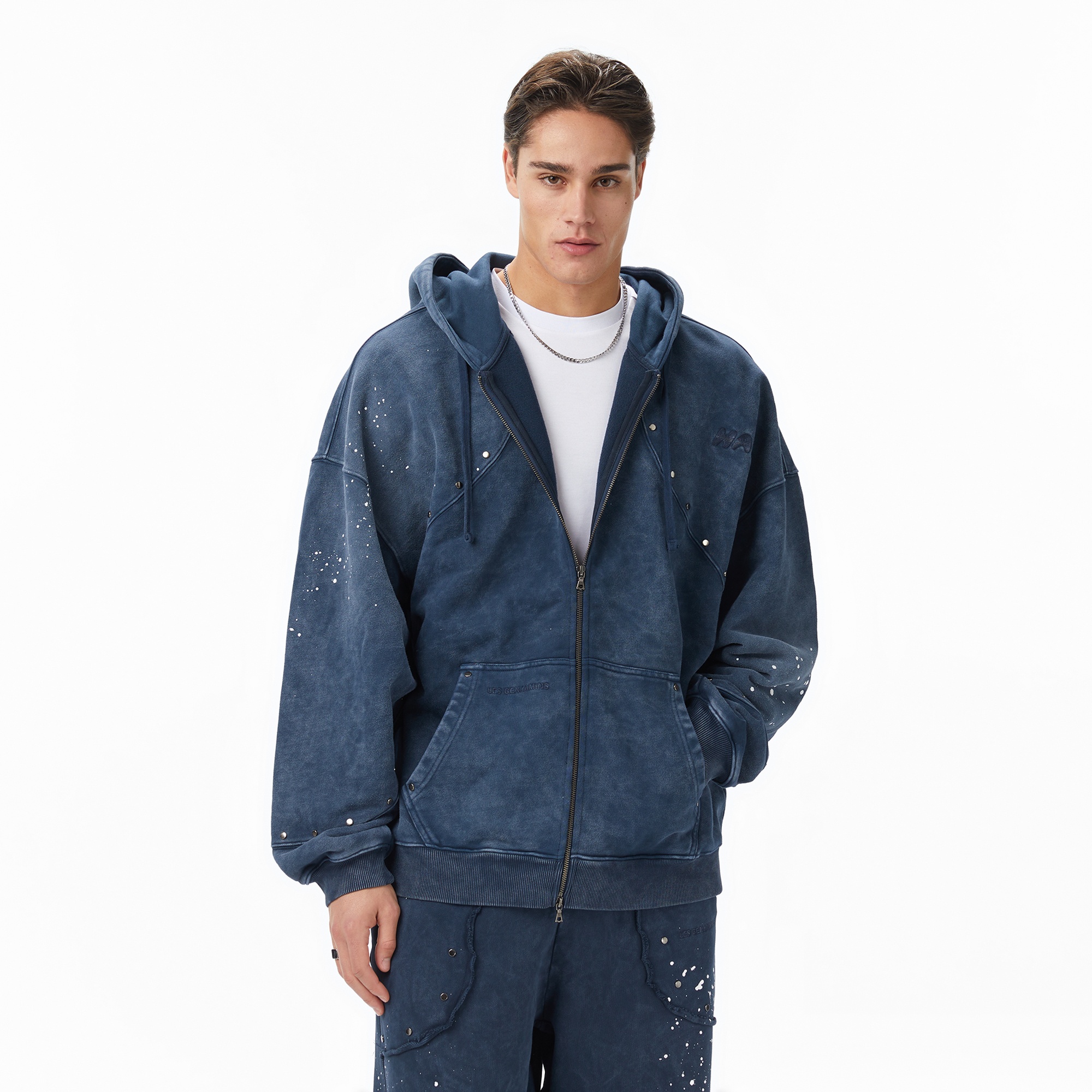 Les Benjamins Essentials 302 Erkek Mavi Sweatshirt