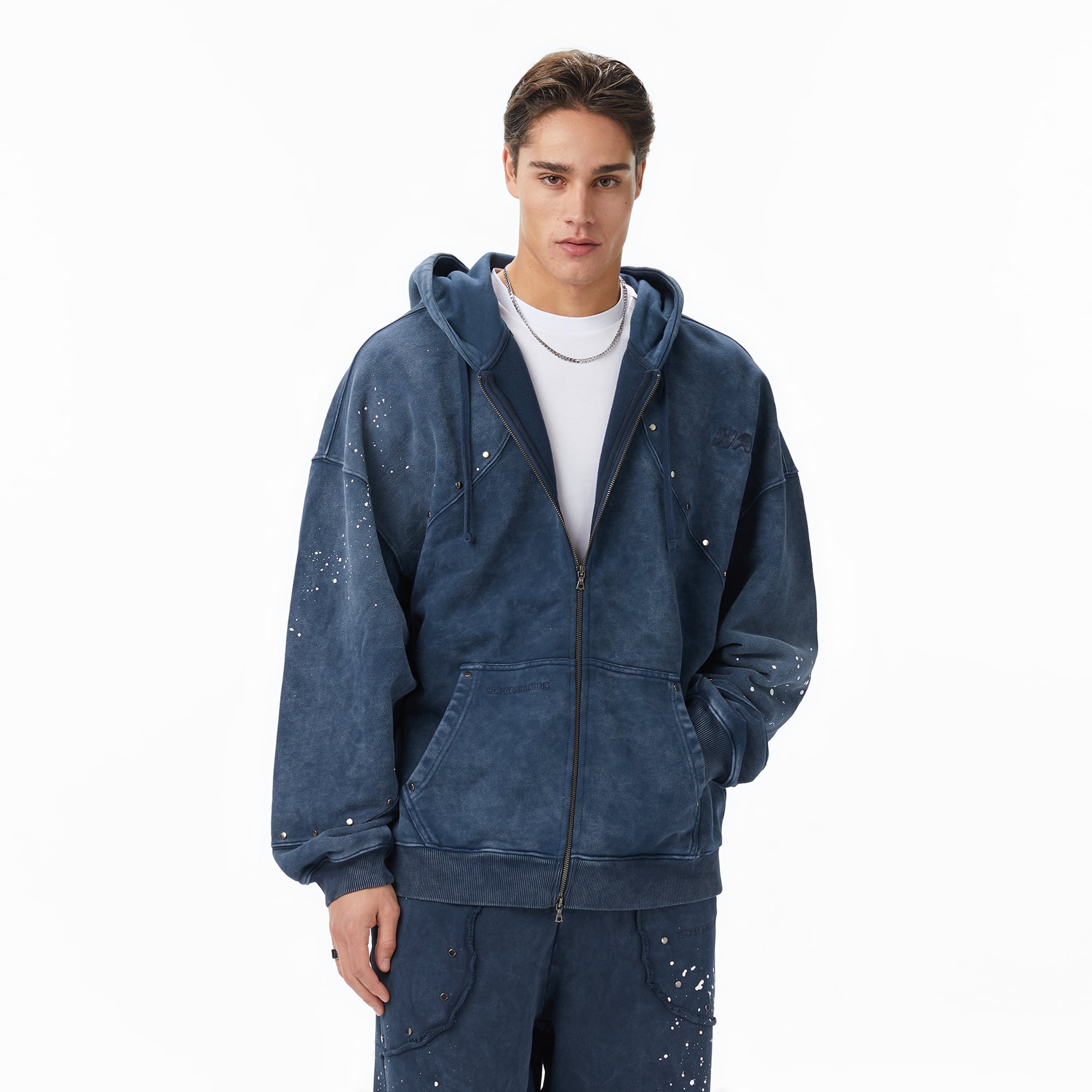 Les Benjamins Essentials 302 Erkek Mavi Sweatshirt