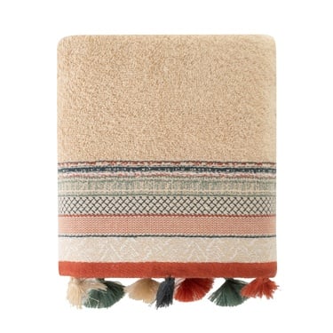  LISA BEJ PÜSKÜLLÜ YÜZ HAVLUSU 50X80