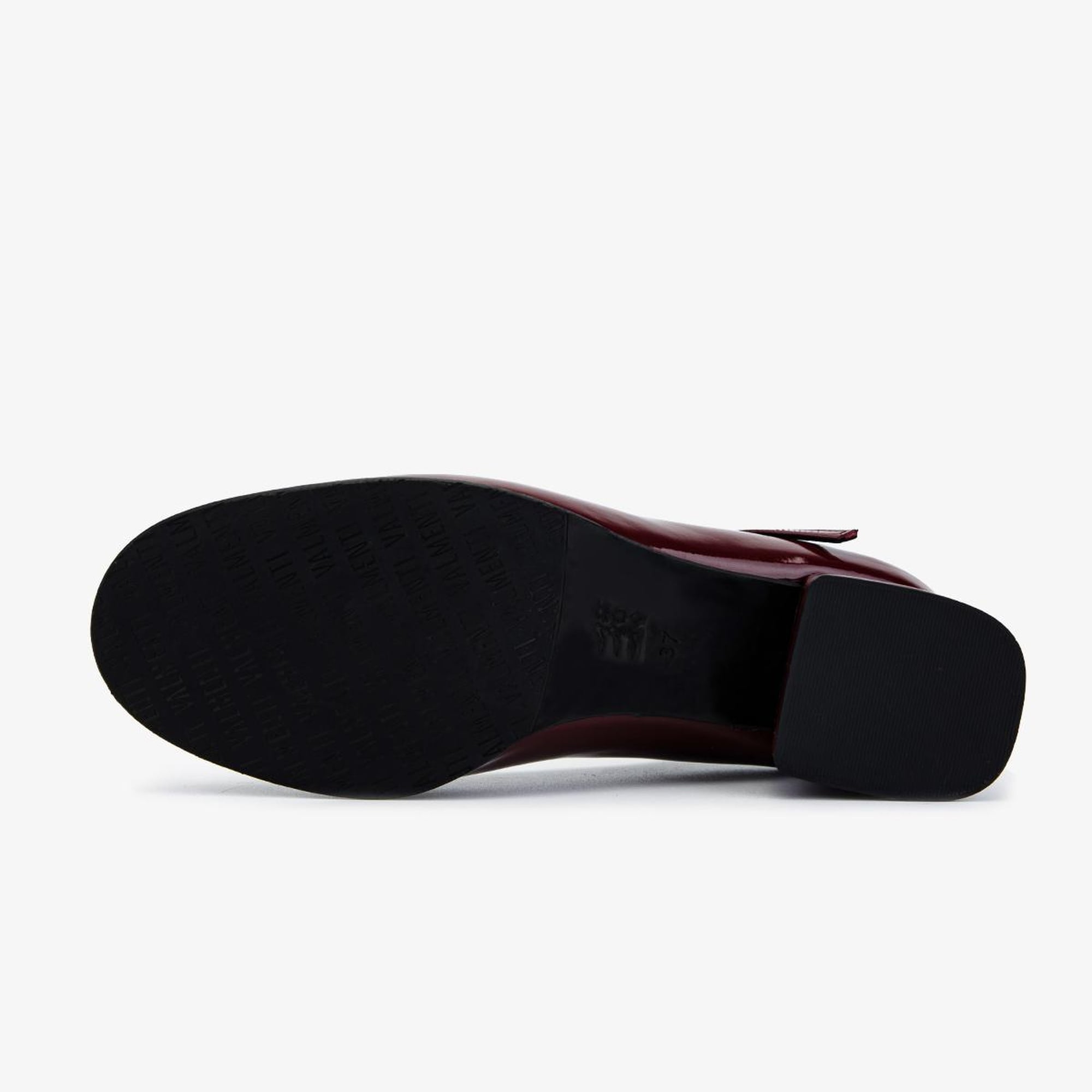 Valmenti Kadın Suni Deri Bordo Rugan Topuklu Ayakkabı