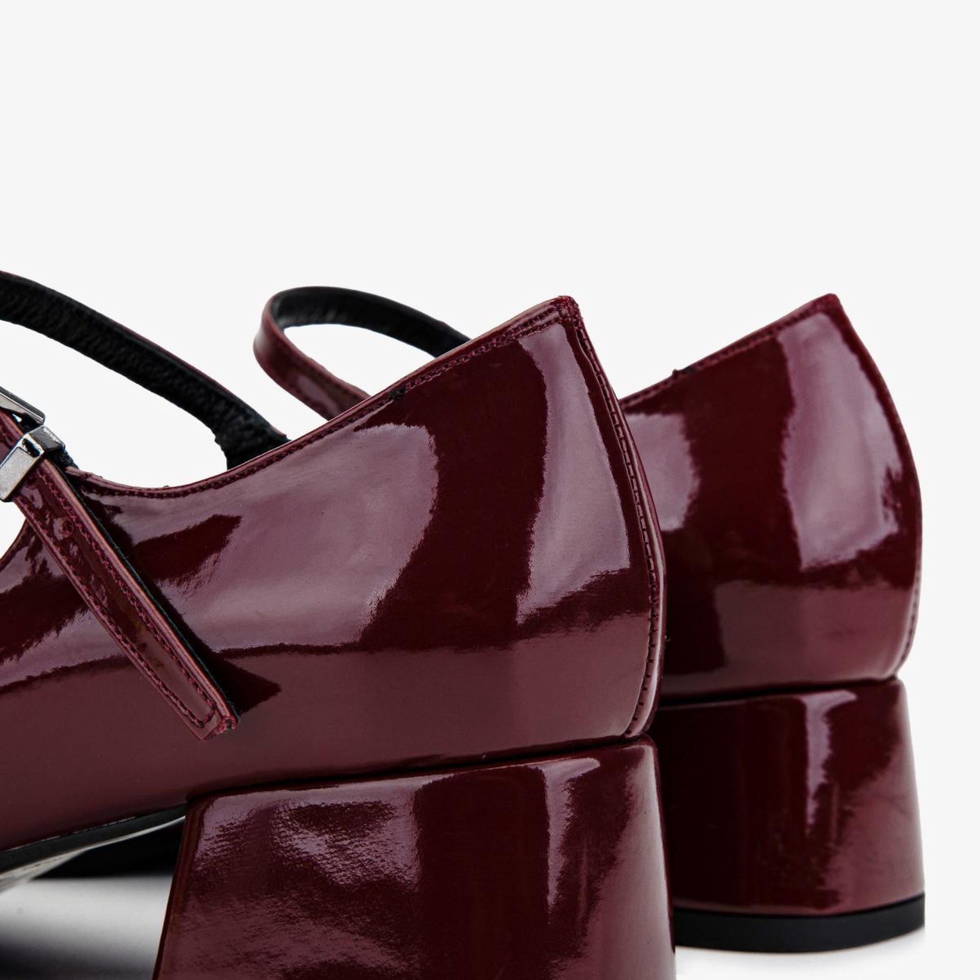 Valmenti Kadın Suni Deri Bordo Rugan Topuklu Ayakkabı