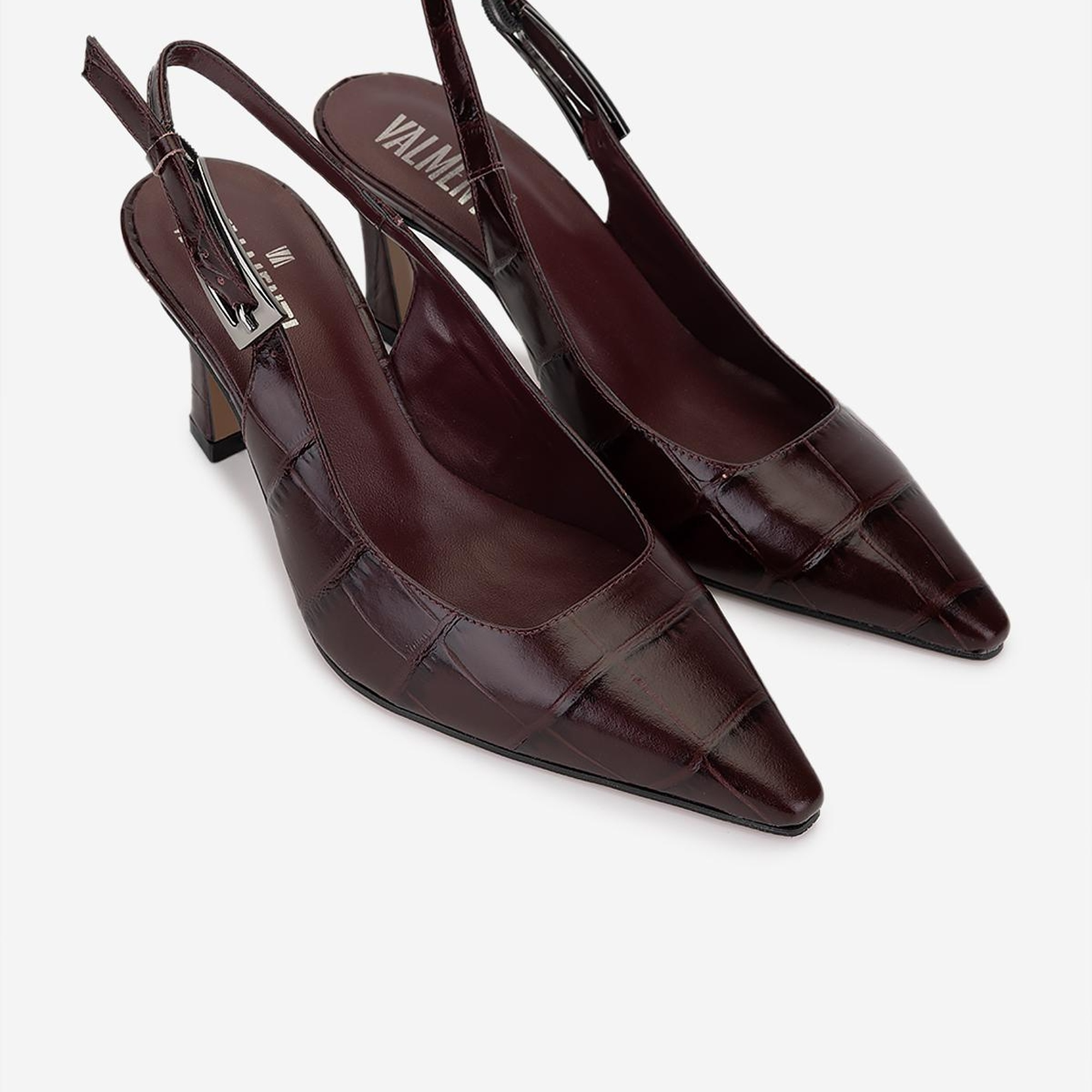 Valmenti Kadın Hakiki Deri Bordo Topuklu Ayakkabı