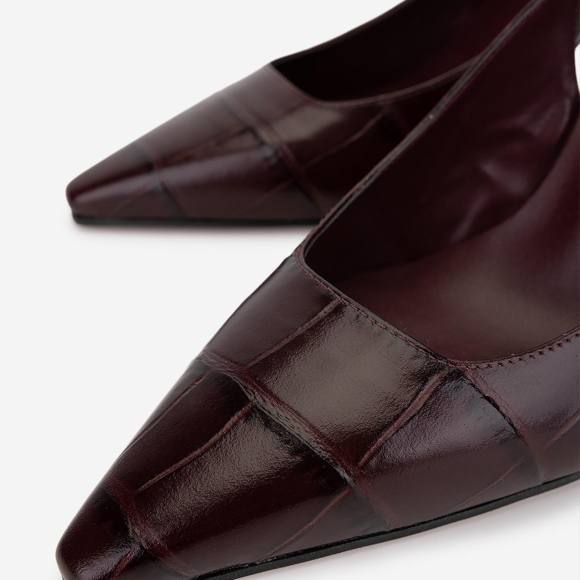 Valmenti Kadın Hakiki Deri Bordo Topuklu Ayakkabı