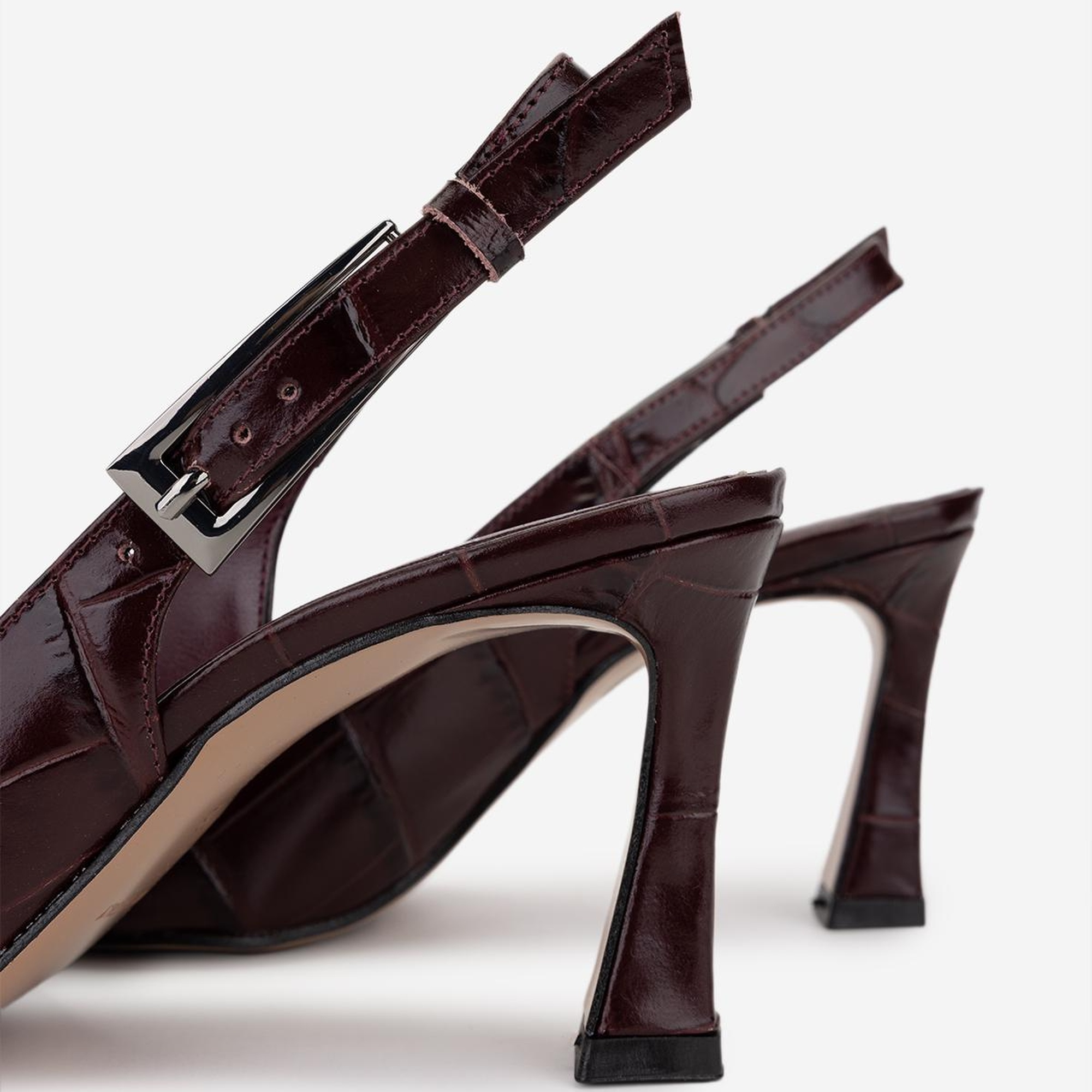 Valmenti Kadın Hakiki Deri Bordo Topuklu Ayakkabı