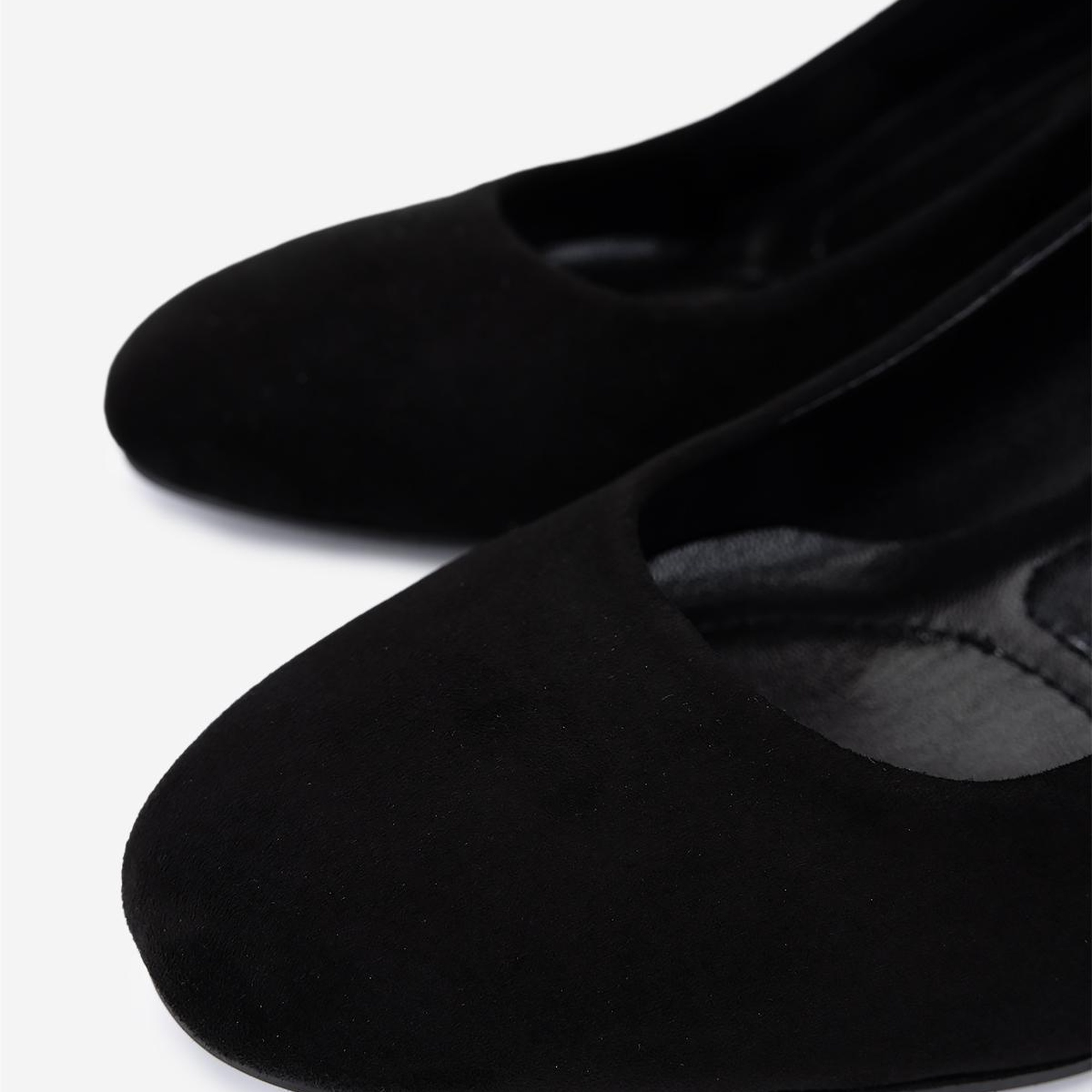 Valmenti Kadın Hakiki Deri Siyah Süet Topuklu Ayakkabı