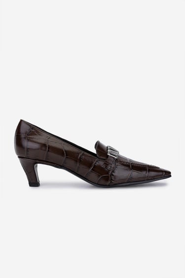  Valmenti Kadın Hakiki Deri Kahverengi Topuklu Ayakkabı