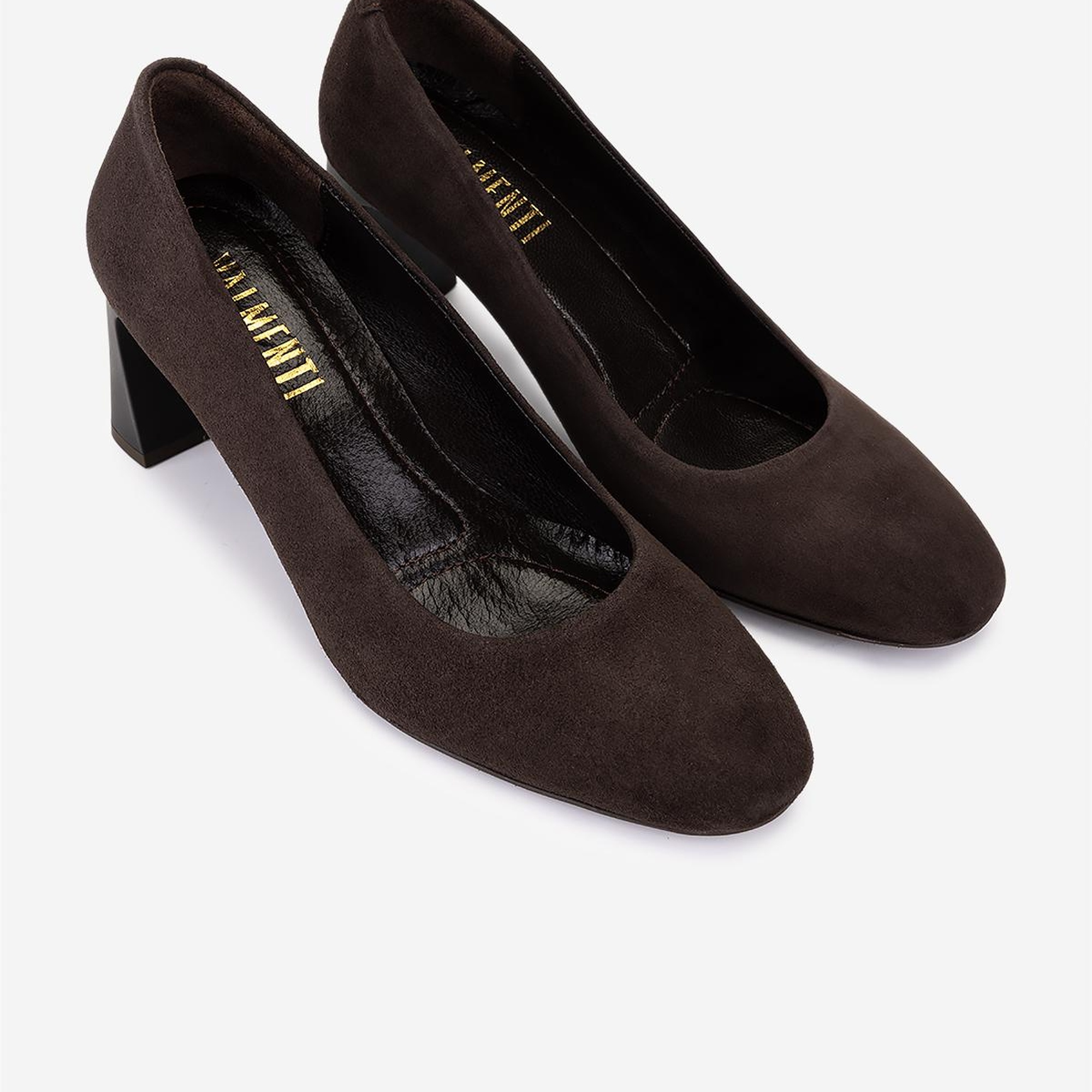 Valmenti Kadın Hakiki Deri Kahverengi Süet Topuklu Ayakkabı