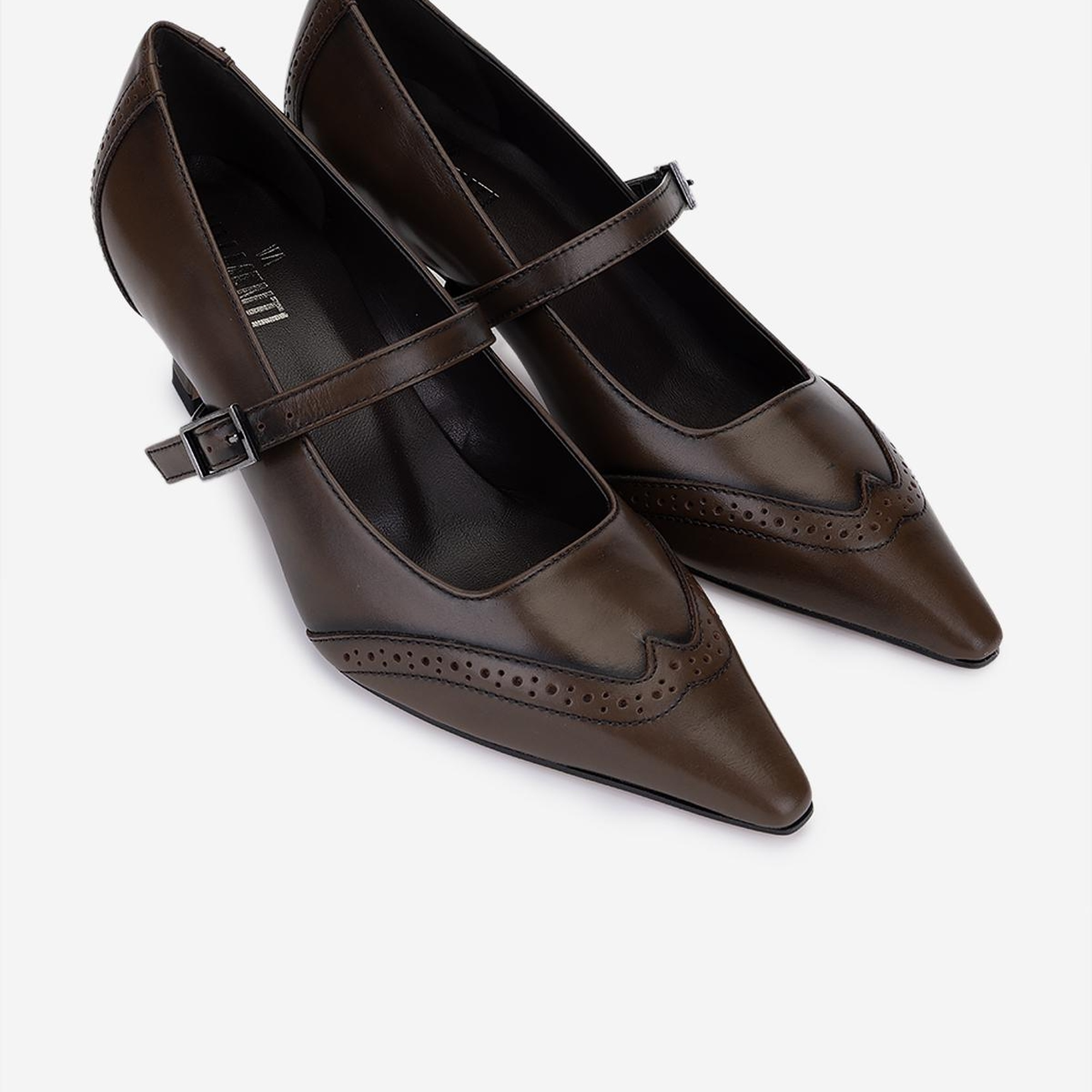 Valmenti Kadın Hakiki Deri Kahverengi Topuklu Ayakkabı