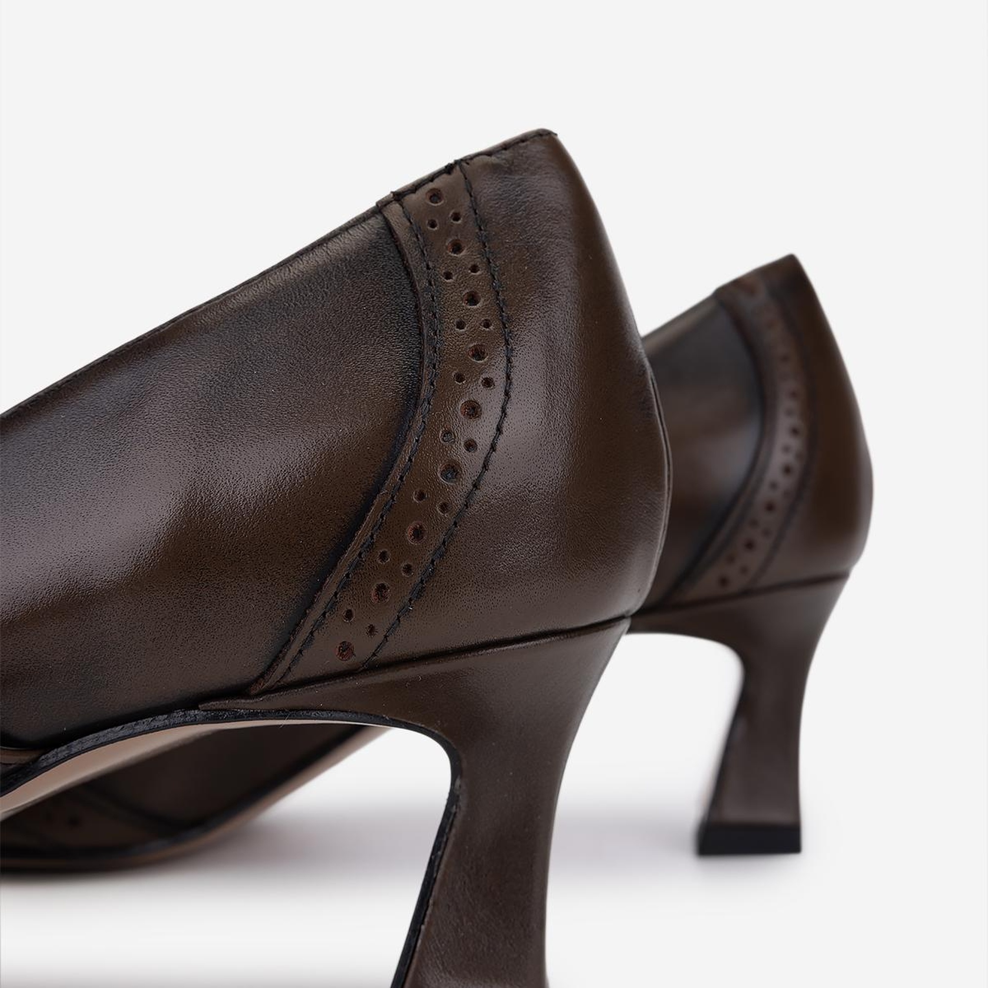 Valmenti Kadın Hakiki Deri Kahverengi Topuklu Ayakkabı