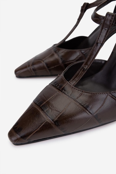  Valmenti Kadın Hakiki Deri Kahverengi Topuklu Ayakkabı