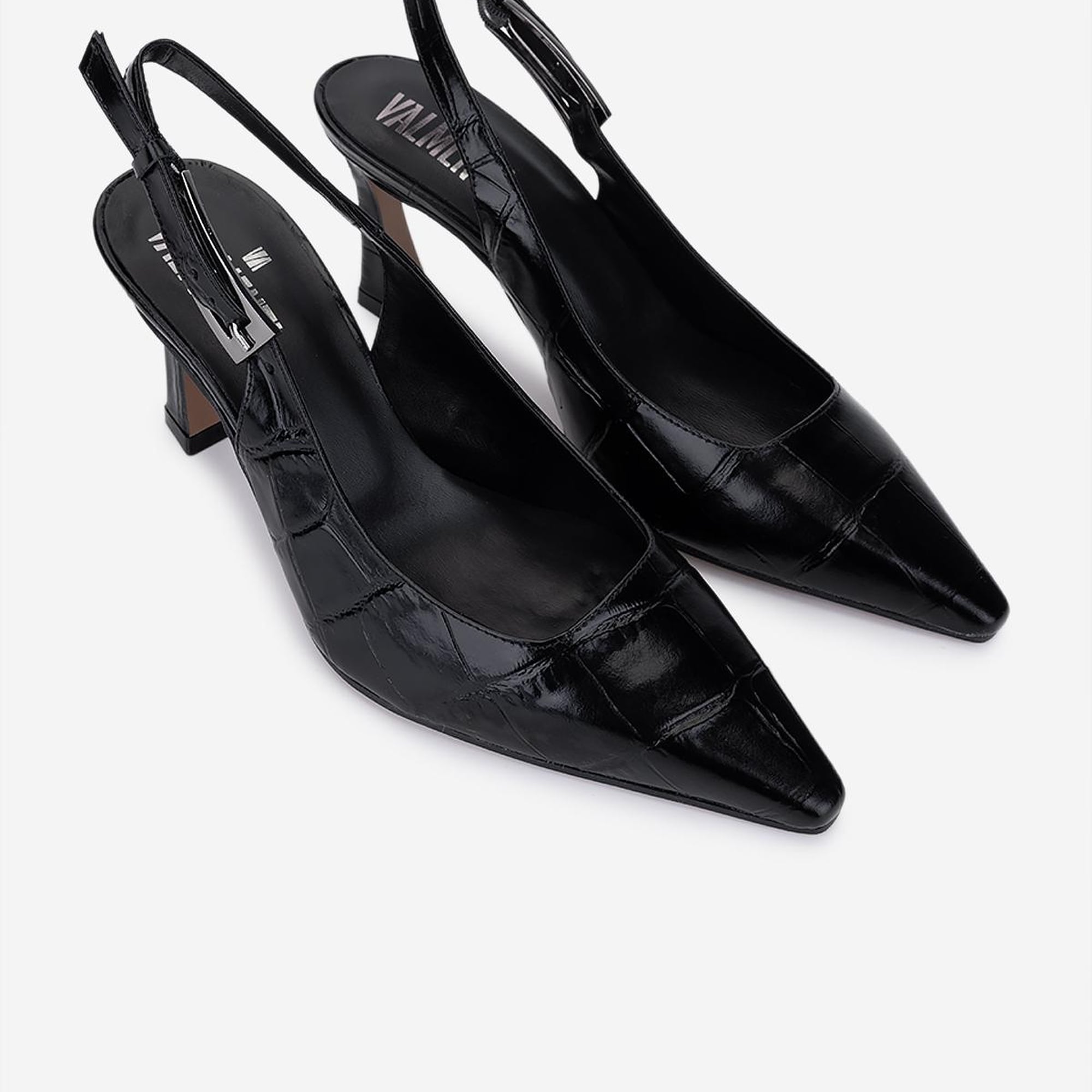 Valmenti Kadın Hakiki Deri Siyah Topuklu Ayakkabı