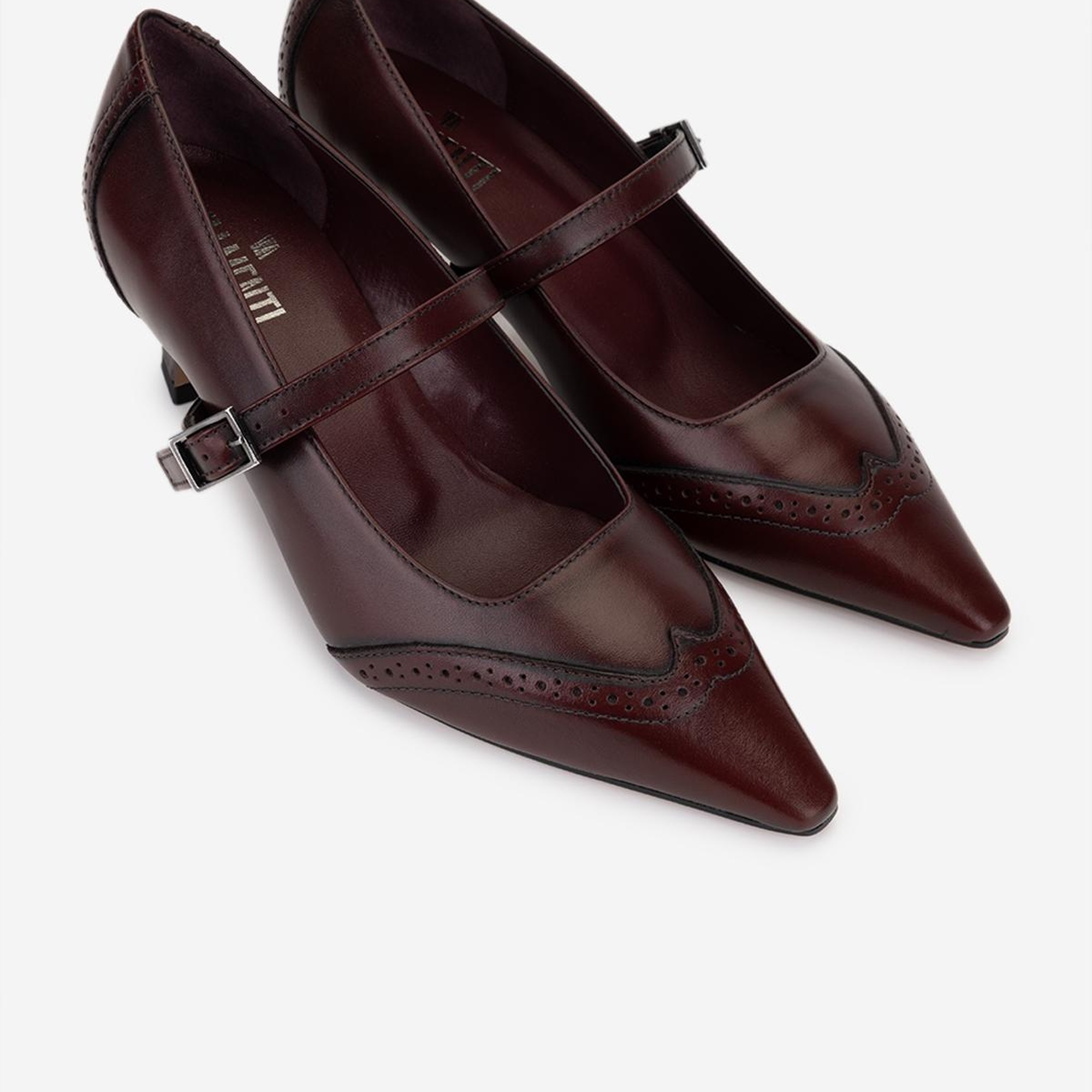 Valmenti Kadın Hakiki Deri Bordo Topuklu Ayakkabı