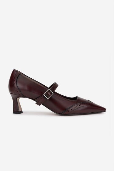  Valmenti Kadın Hakiki Deri Bordo Topuklu Ayakkabı