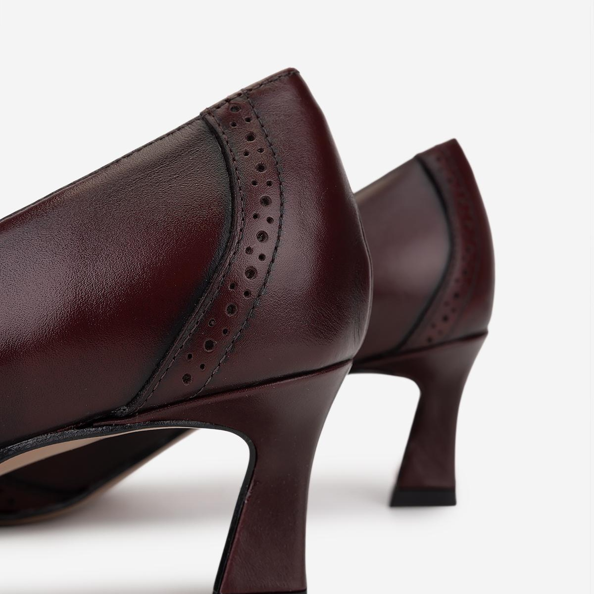 Valmenti Kadın Hakiki Deri Bordo Topuklu Ayakkabı