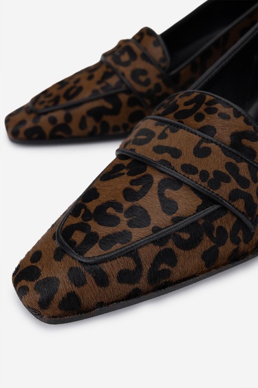  Valmenti Kadın Hakiki Deri Leopar Topuklu Ayakkabı