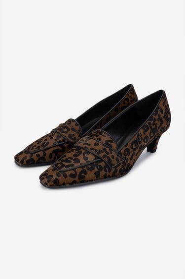  Valmenti Kadın Hakiki Deri Leopar Topuklu Ayakkabı