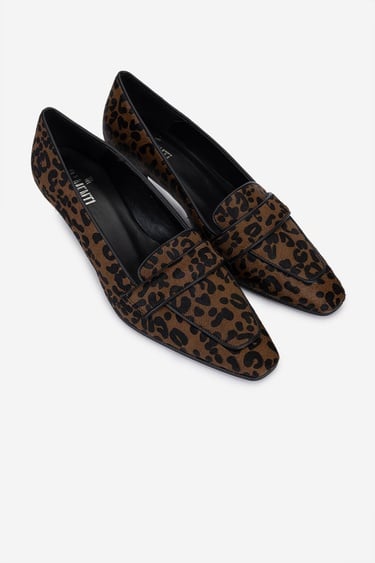  Valmenti Kadın Hakiki Deri Leopar Topuklu Ayakkabı