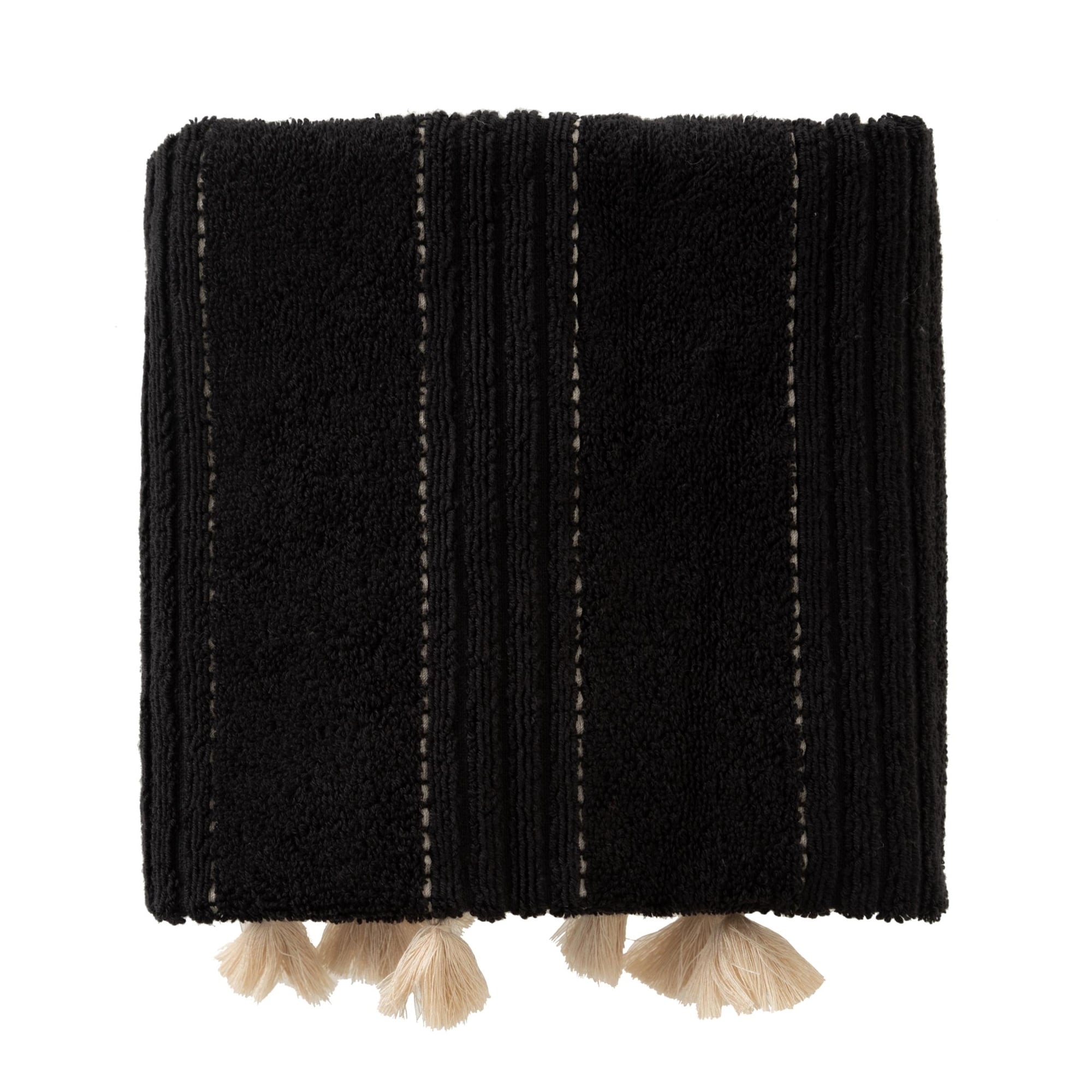 LINDA SİYAH PÜSKÜLLÜ YÜZ HAVLUSU 50X80