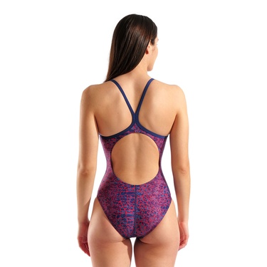  Snakeskin Swimsuit Lightdrop Back Kadın Lacivert Yüzücü Mayosu 010157417
