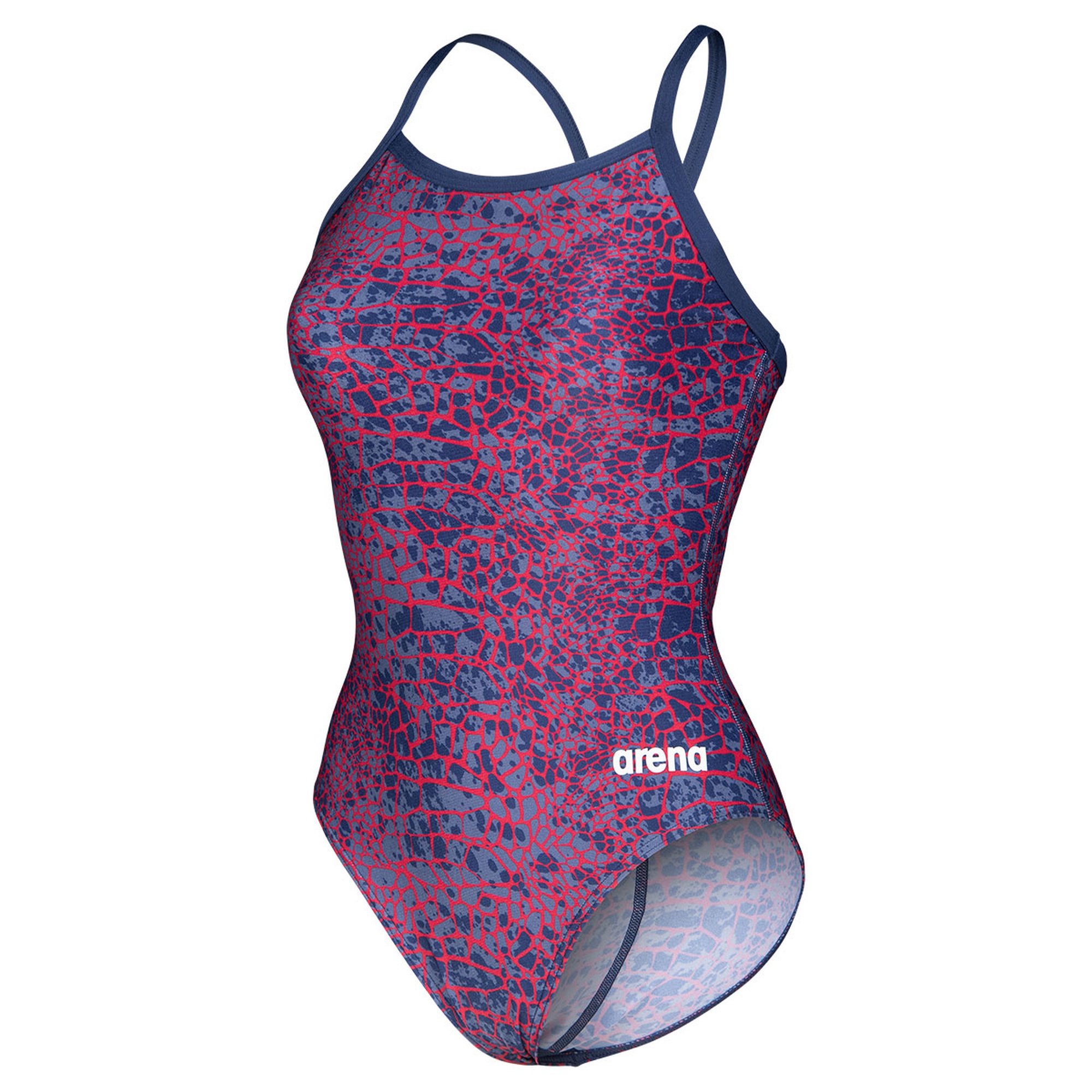 Snakeskin Swimsuit Lightdrop Back Kadın Lacivert Yüzücü Mayosu 010157417