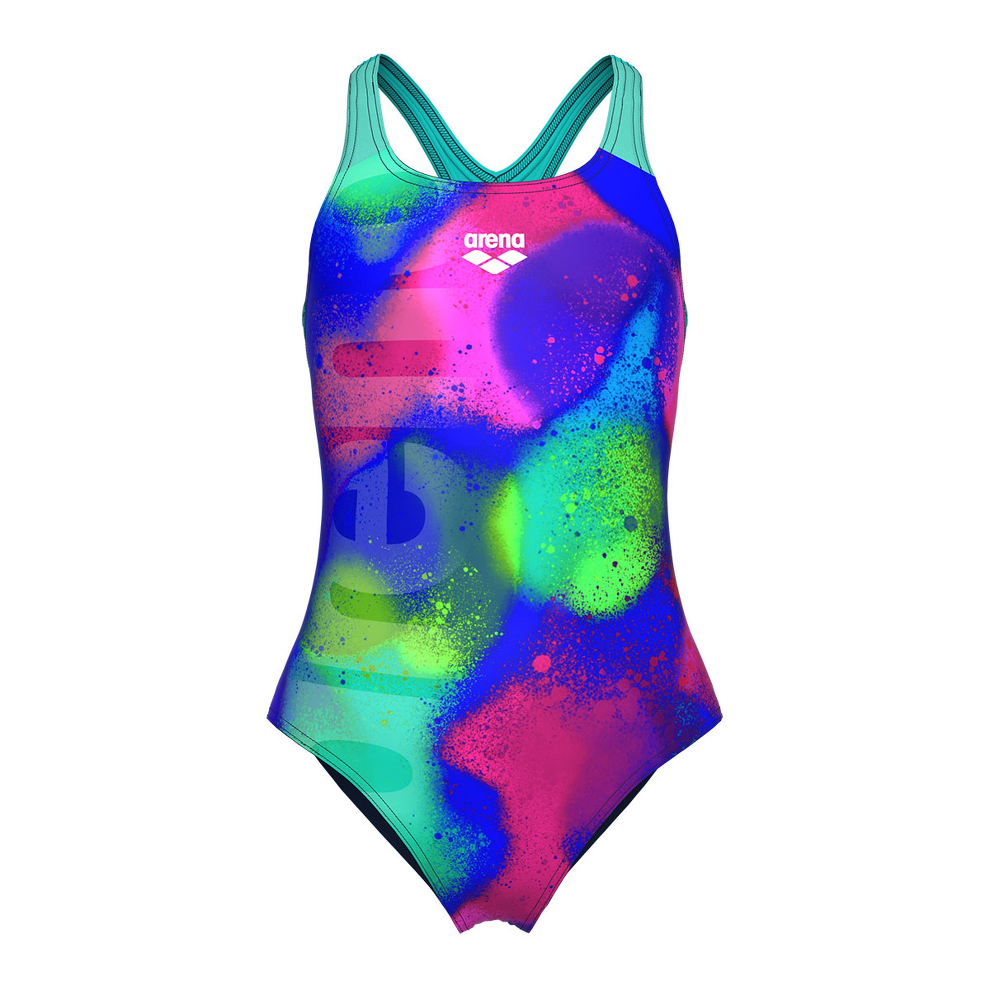 Spray Paint Swim Pro Back Çocuk Lacivert Yüzücü Mayosu 010286740