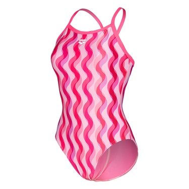  Ripple Print Swimsuit Lightdrop Kadın Pembe Yüzücü Mayosu 010980990