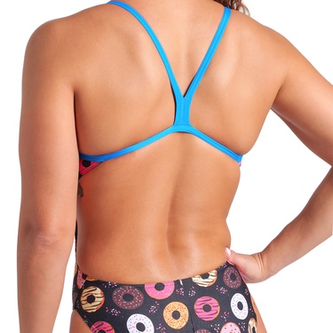  Donuts Swimsuit Challenge Back Kadın Siyah Yüzücü Mayosu 009461590