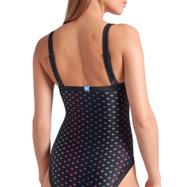  Rainbow Monogram Kadın Siyah Yüzücü Mayosu 007074515