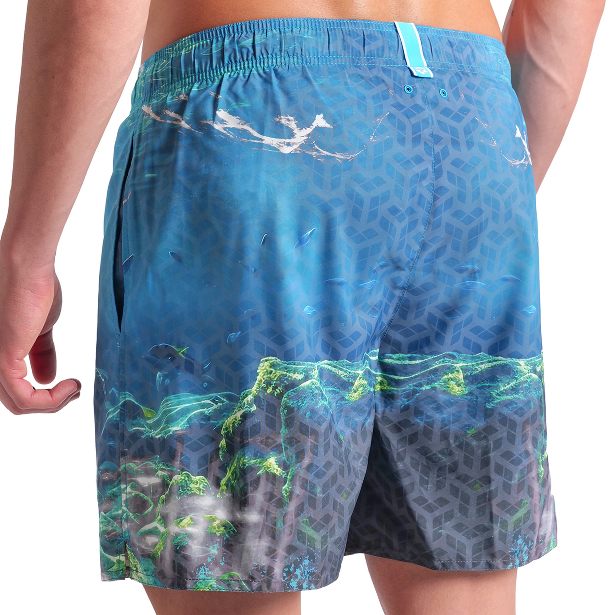 Water Prints Beach Erkek Beyaz Deniz Şortu 007152800