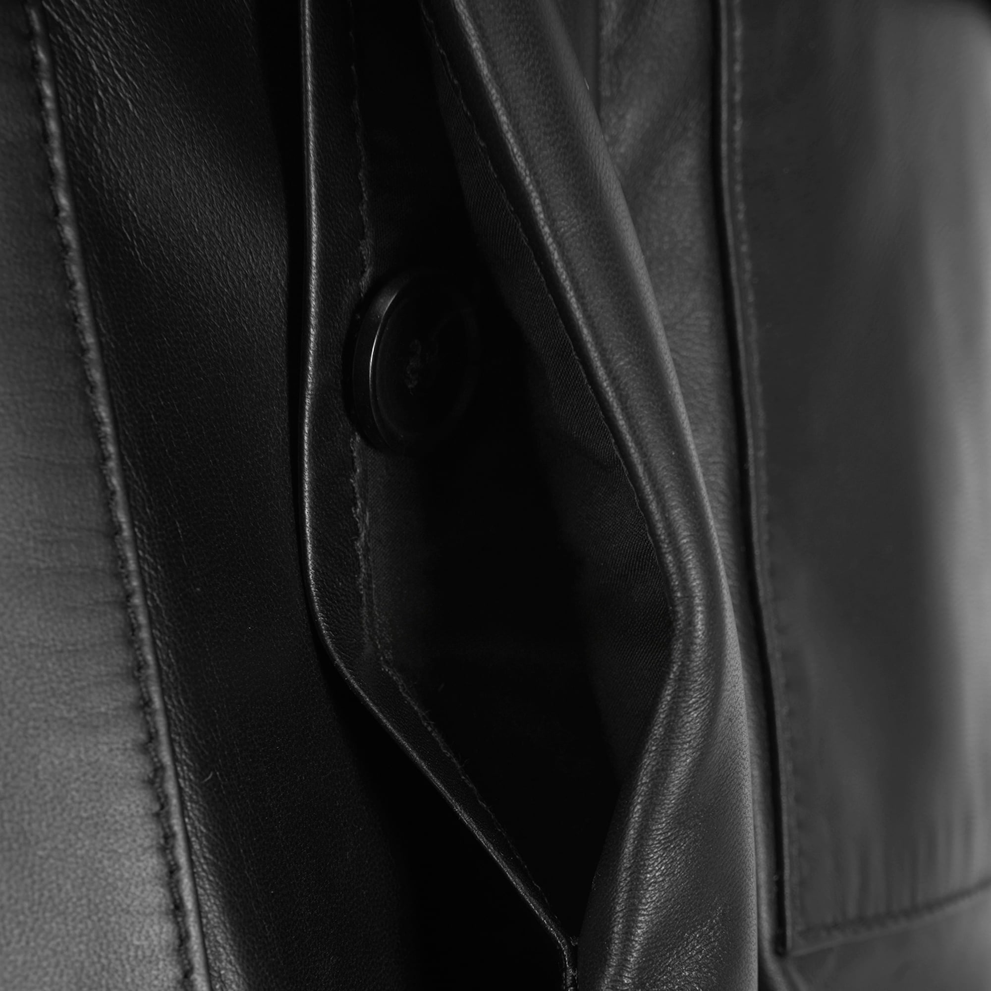 DESA Erkek Siyah Gömlek Yaka Deri Ceket