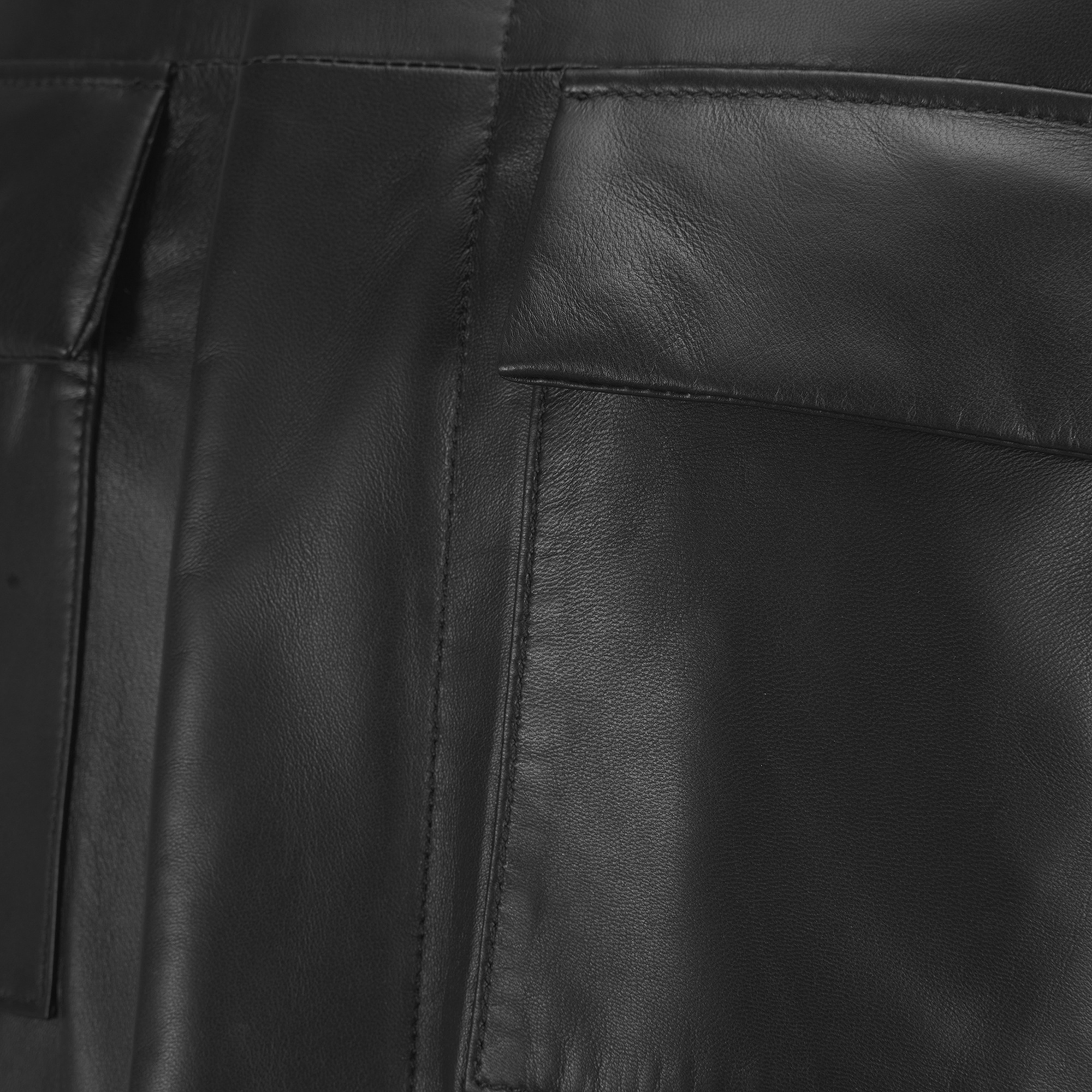 DESA Erkek Siyah Gömlek Yaka Deri Ceket