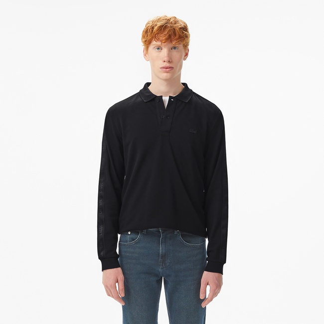  Lacoste Erkek Regular Fit Uzun Kollu Siyah Polo