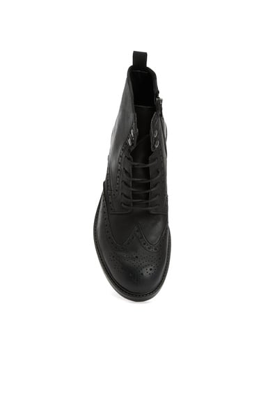  Divarese Erkek Siyah Zımbalı Deri Bot