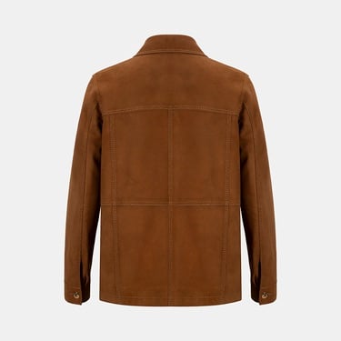  Kadın Taba Gömlek Yakalı Düğmeli Süet Ceket