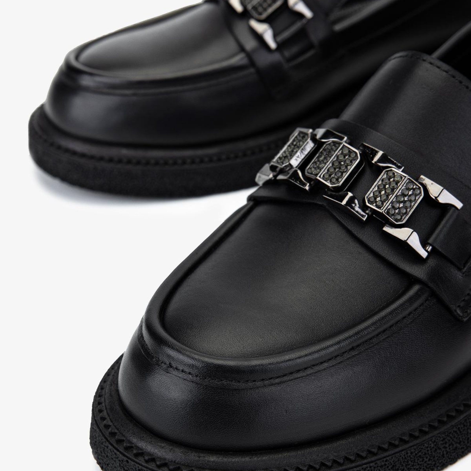 Valmenti Kadın Hakiki Deri Siyah Loafer Ayakkabı