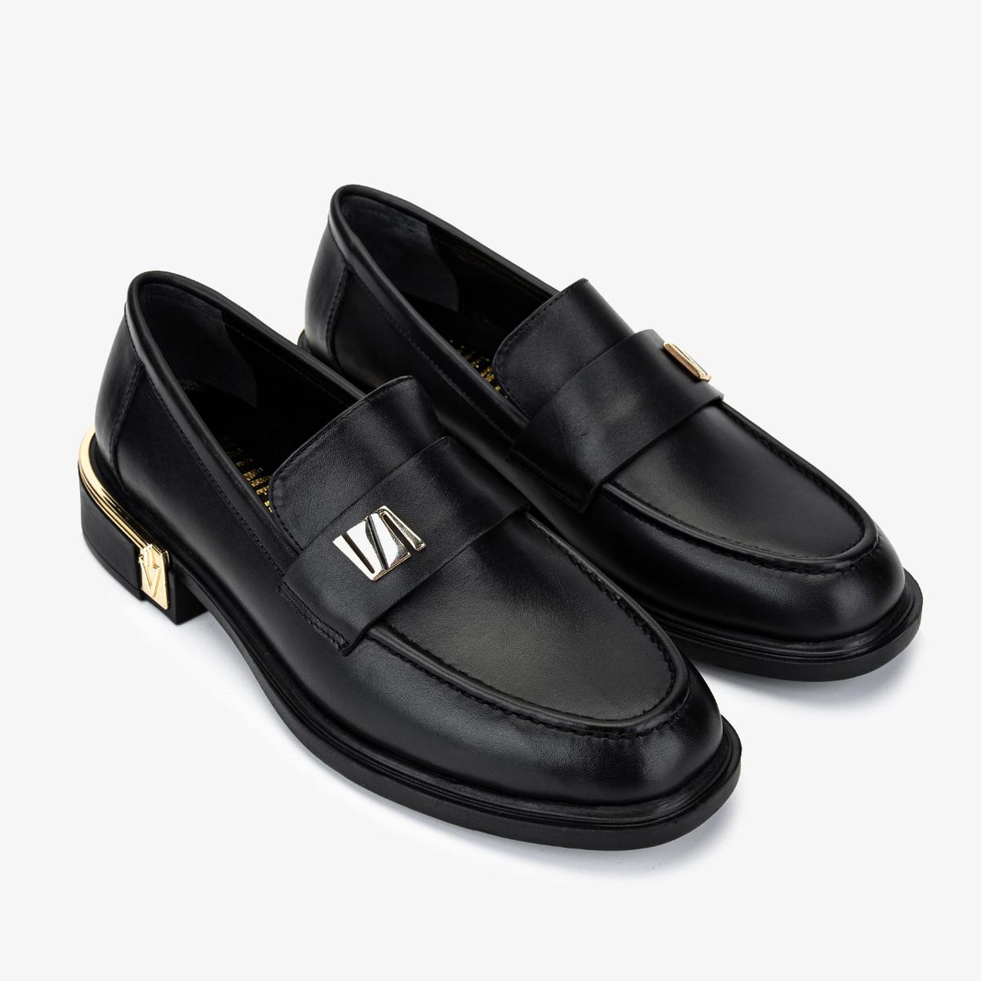 Valmenti Kadın Hakiki Deri Siyah Loafer Ayakkabı