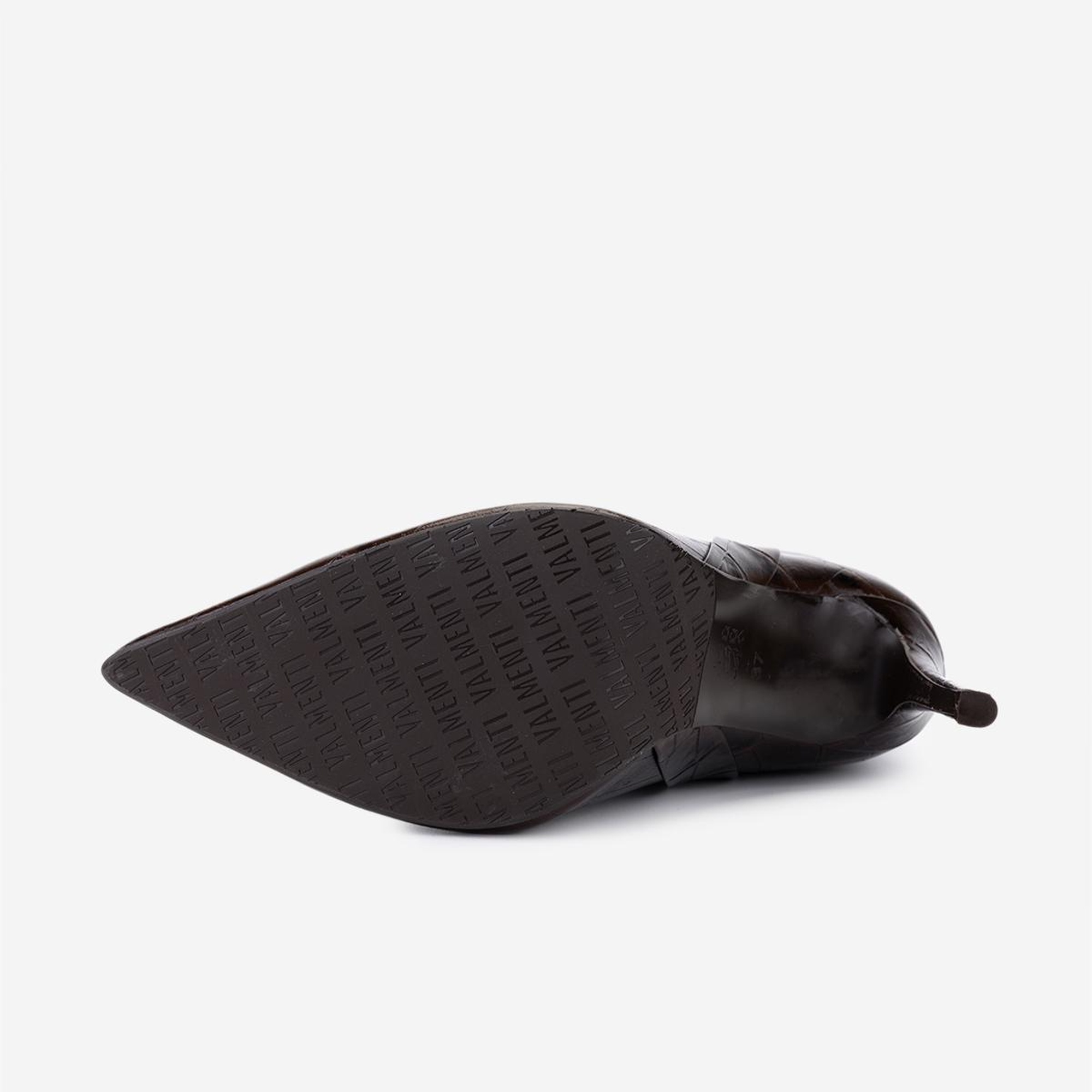 Valmenti Kadın Hakiki Deri Kahverengi Kroko Topuklu Çizme