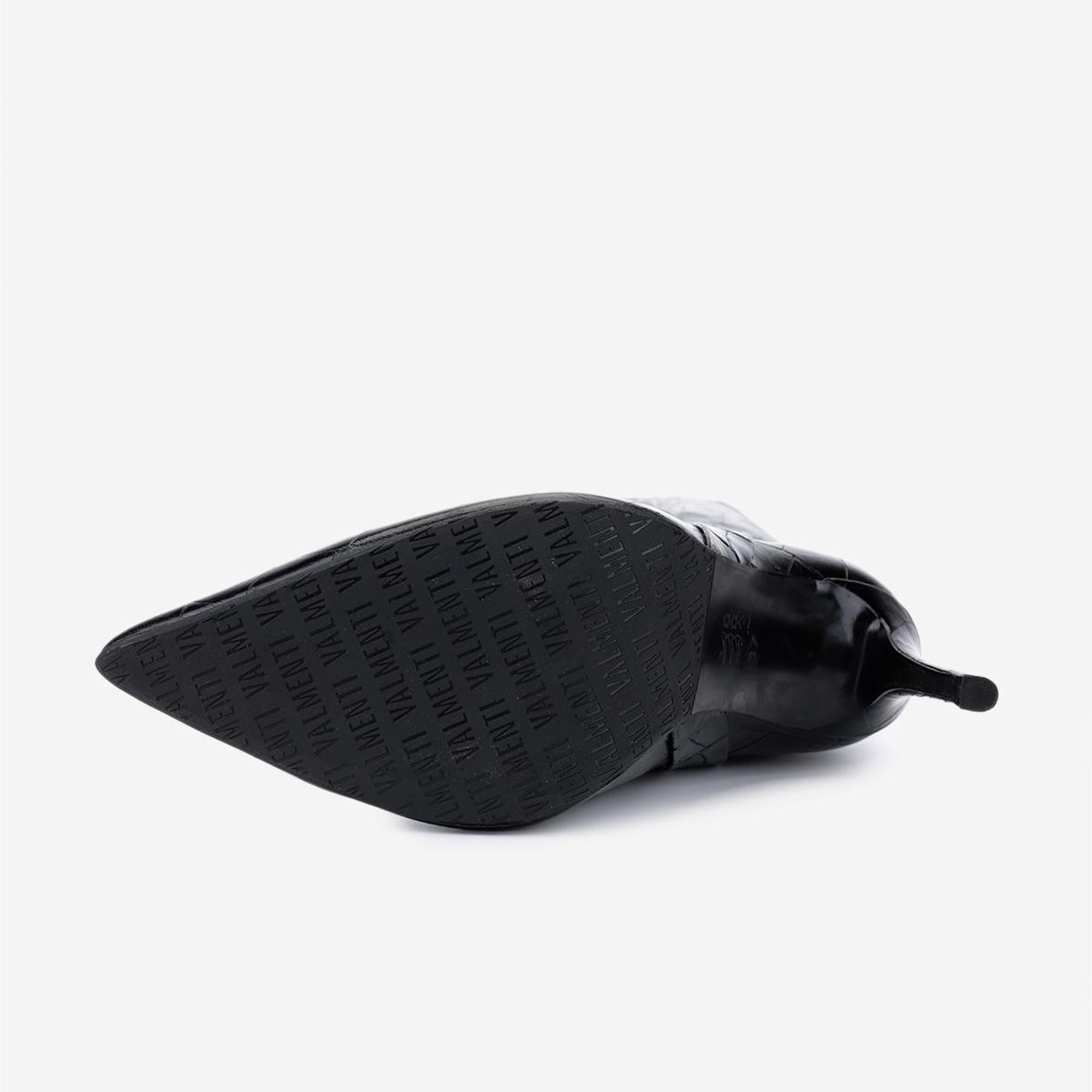 Valmenti Kadın Hakiki Deri Siyah Kroko Topuklu Çizme