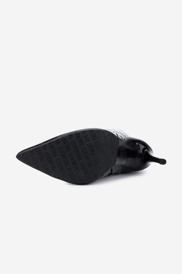  Valmenti Kadın Hakiki Deri Siyah Kroko Topuklu Çizme