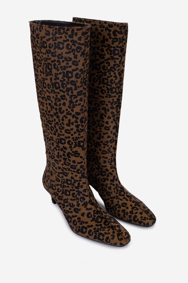  Valmenti Kadın Hakiki Deri Taba Topuklu Çizme