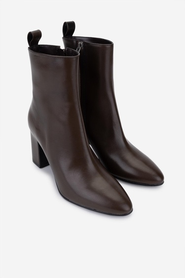  Valmenti Kadın Hakiki Deri Kahverengi Topuklu Bot