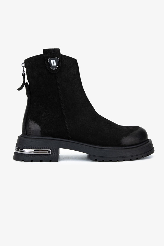  Valmenti Kadın Hakiki Deri Siyah Nubuk Casual Bot