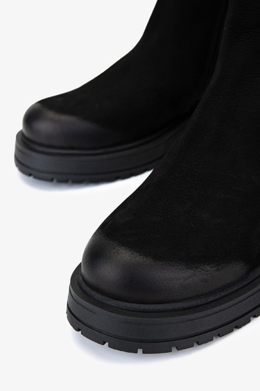  Valmenti Kadın Hakiki Deri Siyah Nubuk Casual Bot