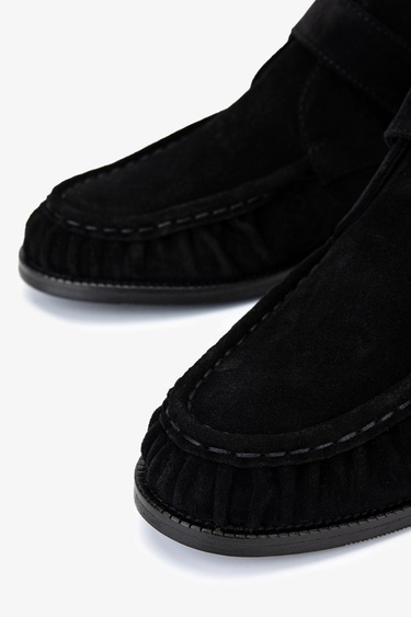  Valmenti Kadın Hakiki Deri Siyah Süet Düz Bot