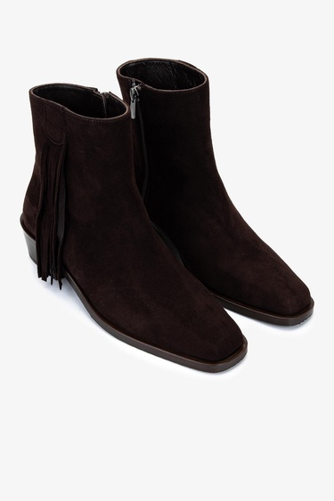  Valmenti Kadın Hakiki Deri Kahverengi Süet Topuklu Bot